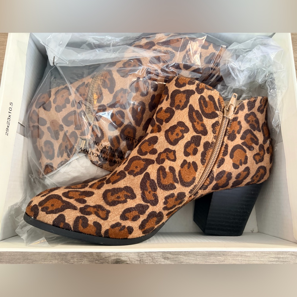Style & Co Leopard Print Ankle Boots